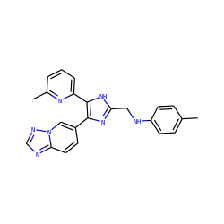 Cc1ccc(NCc2nc(-c3ccc4ncnn4c3)c(-c3cccc(C)n3)[nH]2)cc1 ZINC000113392159