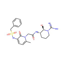 Cc1ccc(NS(=O)(=O)Cc2ccccc2)c(=O)n1CC(=O)N[C@H]1CCCN(C(=N)N)[C@@H]1O ZINC000029340589