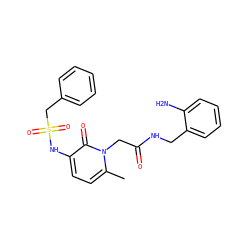 Cc1ccc(NS(=O)(=O)Cc2ccccc2)c(=O)n1CC(=O)NCc1ccccc1N ZINC000013553585