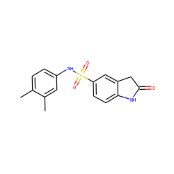 Cc1ccc(NS(=O)(=O)c2ccc3c(c2)CC(=O)N3)cc1C ZINC000006623280