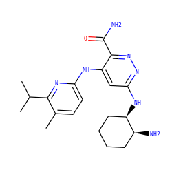 Cc1ccc(Nc2cc(N[C@@H]3CCCC[C@@H]3N)nnc2C(N)=O)nc1C(C)C ZINC000169308334
