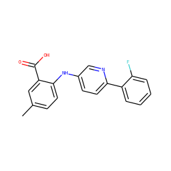 Cc1ccc(Nc2ccc(-c3ccccc3F)nc2)c(C(=O)O)c1 ZINC000113898500
