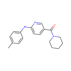 Cc1ccc(Nc2ccc(C(=O)N3CCCCC3)cn2)cc1 ZINC000006898027