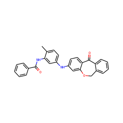 Cc1ccc(Nc2ccc3c(c2)OCc2ccccc2C3=O)cc1NC(=O)c1ccccc1 ZINC000095572851
