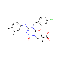 Cc1ccc(Nc2nc(=O)n(CC(C)(C)C(=O)O)c(=O)n2Cc2ccc(Cl)cc2)cc1C ZINC000200509323