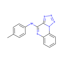 Cc1ccc(Nc2nc3ccccc3n3nnnc23)cc1 ZINC000004822131