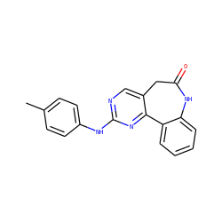 Cc1ccc(Nc2ncc3c(n2)-c2ccccc2NC(=O)C3)cc1 ZINC000045391671