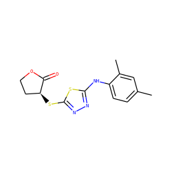 Cc1ccc(Nc2nnc(S[C@H]3CCOC3=O)s2)c(C)c1 ZINC000003367213