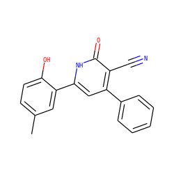 Cc1ccc(O)c(-c2cc(-c3ccccc3)c(C#N)c(=O)[nH]2)c1 ZINC000028882498