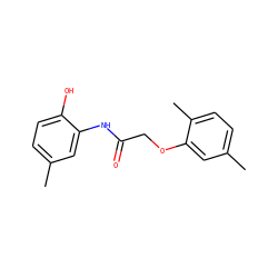 Cc1ccc(O)c(NC(=O)COc2cc(C)ccc2C)c1 ZINC000000619771