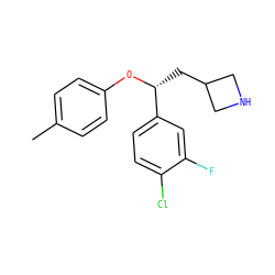 Cc1ccc(O[C@H](CC2CNC2)c2ccc(Cl)c(F)c2)cc1 ZINC000299838637