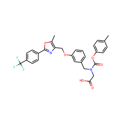Cc1ccc(OC(=O)N(CC(=O)O)Cc2cccc(OCc3nc(-c4ccc(C(F)(F)F)cc4)oc3C)c2)cc1 ZINC000049781032