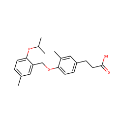 Cc1ccc(OC(C)C)c(COc2ccc(CCC(=O)O)cc2C)c1 ZINC001772586315