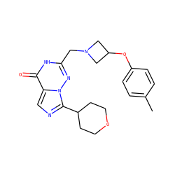 Cc1ccc(OC2CN(Cc3nn4c(C5CCOCC5)ncc4c(=O)[nH]3)C2)cc1 ZINC000205448500
