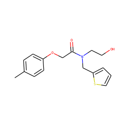 Cc1ccc(OCC(=O)N(CCO)Cc2cccs2)cc1 ZINC001772616094