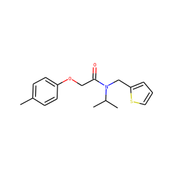 Cc1ccc(OCC(=O)N(Cc2cccs2)C(C)C)cc1 ZINC000143919765