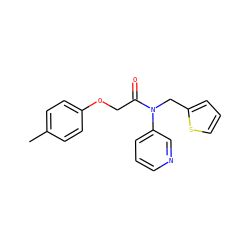 Cc1ccc(OCC(=O)N(Cc2cccs2)c2cccnc2)cc1 ZINC000143479194