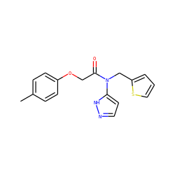 Cc1ccc(OCC(=O)N(Cc2cccs2)c2ccn[nH]2)cc1 ZINC000145771579