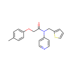Cc1ccc(OCC(=O)N(Cc2cccs2)c2ccncc2)cc1 ZINC000143935012