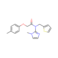 Cc1ccc(OCC(=O)N(Cc2cccs2)c2nccn2C)cc1 ZINC000145939360