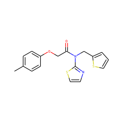 Cc1ccc(OCC(=O)N(Cc2cccs2)c2nccs2)cc1 ZINC000143723004