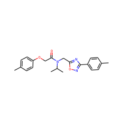 Cc1ccc(OCC(=O)N(Cc2nc(-c3ccc(C)cc3)no2)C(C)C)cc1 ZINC000002861977
