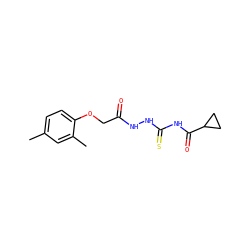 Cc1ccc(OCC(=O)NNC(=S)NC(=O)C2CC2)c(C)c1 ZINC000002136073