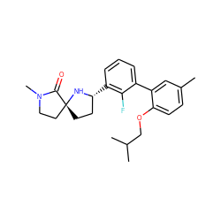 Cc1ccc(OCC(C)C)c(-c2cccc([C@@H]3CC[C@]4(CCN(C)C4=O)N3)c2F)c1 ZINC000205895411