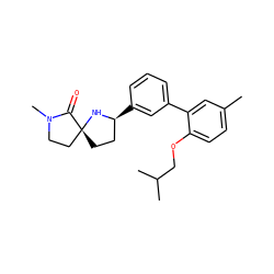 Cc1ccc(OCC(C)C)c(-c2cccc([C@H]3CC[C@]4(CCN(C)C4=O)N3)c2)c1 ZINC000217419969