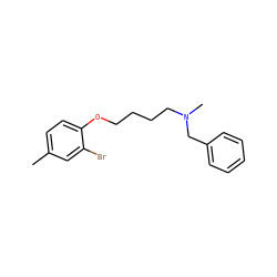 Cc1ccc(OCCCCN(C)Cc2ccccc2)c(Br)c1 ZINC000002823124