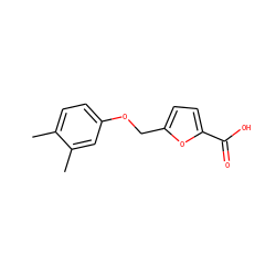 Cc1ccc(OCc2ccc(C(=O)O)o2)cc1C ZINC000000135513