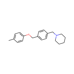 Cc1ccc(OCc2ccc(CN3CCCCC3)cc2)cc1 ZINC000013517647