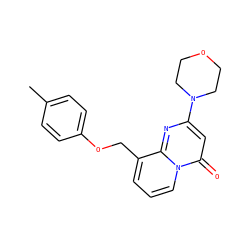 Cc1ccc(OCc2cccn3c(=O)cc(N4CCOCC4)nc23)cc1 ZINC000473128635