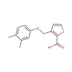 Cc1ccc(OCc2ccoc2C(=O)O)cc1C ZINC000000282598