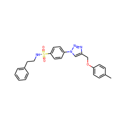 Cc1ccc(OCc2cn(-c3ccc(S(=O)(=O)NCCc4ccccc4)cc3)nn2)cc1 ZINC000096933873