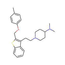 Cc1ccc(OCc2sc3ccccc3c2CCN2CCC(N(C)C)CC2)cc1 ZINC000027546531