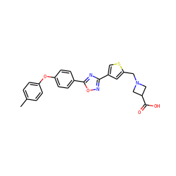 Cc1ccc(Oc2ccc(-c3nc(-c4csc(CN5CC(C(=O)O)C5)c4)no3)cc2)cc1 ZINC000073258537