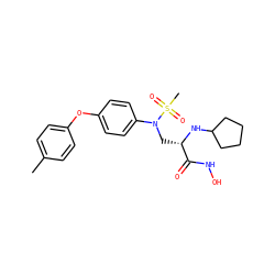 Cc1ccc(Oc2ccc(N(C[C@H](NC3CCCC3)C(=O)NO)S(C)(=O)=O)cc2)cc1 ZINC000029039715