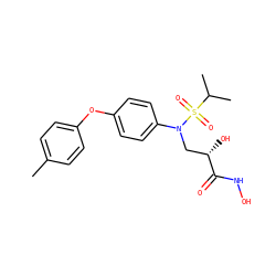 Cc1ccc(Oc2ccc(N(C[C@H](O)C(=O)NO)S(=O)(=O)C(C)C)cc2)cc1 ZINC000029127936