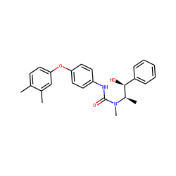 Cc1ccc(Oc2ccc(NC(=O)N(C)[C@H](C)[C@@H](O)c3ccccc3)cc2)cc1C ZINC000013863341