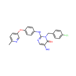 Cc1ccc(Oc2ccc(Nc3ncc(N)c(=O)n3Cc3ccc(Cl)cc3)cc2)cn1 ZINC000204095097