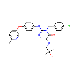 Cc1ccc(Oc2ccc(Nc3ncc(NC(=O)C(C)(C)O)c(=O)n3Cc3ccc(Cl)cc3)cc2)cn1 ZINC000204095289