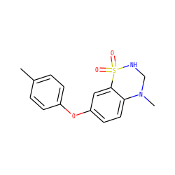 Cc1ccc(Oc2ccc3c(c2)S(=O)(=O)NCN3C)cc1 ZINC001772642137