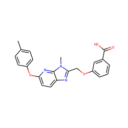 Cc1ccc(Oc2ccc3nc(COc4cccc(C(=O)O)c4)n(C)c3n2)cc1 ZINC000204531543