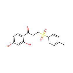 Cc1ccc(S(=O)(=O)CCC(=O)c2ccc(O)cc2O)cc1 ZINC000000258696