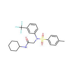 Cc1ccc(S(=O)(=O)N(CC(=O)NC2CCCCC2)c2cccc(C(F)(F)F)c2)cc1 ZINC000022276753