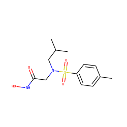 Cc1ccc(S(=O)(=O)N(CC(=O)NO)CC(C)C)cc1 ZINC000013764037