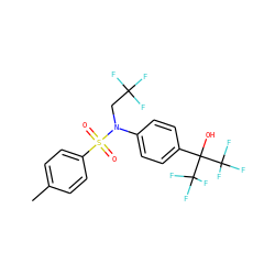 Cc1ccc(S(=O)(=O)N(CC(F)(F)F)c2ccc(C(O)(C(F)(F)F)C(F)(F)F)cc2)cc1 ZINC000103248793