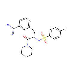 Cc1ccc(S(=O)(=O)N[C@@H](Cc2cccc(C(=N)N)c2)C(=O)N2CCCCC2)cc1 ZINC000002047416