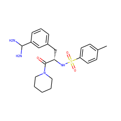 Cc1ccc(S(=O)(=O)N[C@@H](Cc2cccc(C(N)N)c2)C(=O)N2CCCCC2)cc1 ZINC000019322665